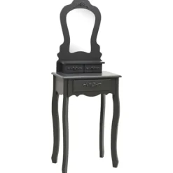 vidaXL Sminkbord>Sminkbord med pall 50x59x136 cm paulowniaträ