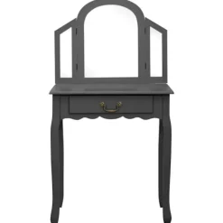 vidaXL Sminkbord>Sminkbord med pall 65x36x128 cm kejsarträ MDF