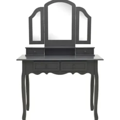 vidaXL Sminkbord>Sminkbord med pall 100x40x146 cm paulowniaträ