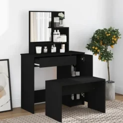 vidaXL Sminkbord>Sminkbord med spegel 86,5x35x136 cm