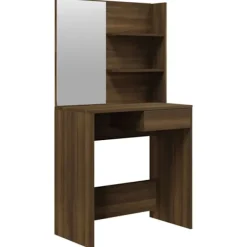 vidaXL Sminkbord>Sminkbord med spegel ek 74,5x40x141 cm