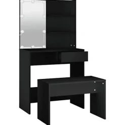 vidaXL Sminkbord>Sminkbord med spegel LED konstruerat trä