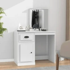 vidaXL Sminkbord>Sminkbord med spegel 90x50x132,5cm konstruerat trä