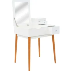 vidaXL Sminkbord>Sminkbord med spegel MDF 60x50x86 cm Vit