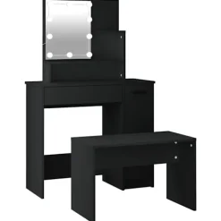 vidaXL Sminkbord>Sminkbord med spegel LED konstruerat trä