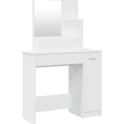 vidaXL Sminkbord>Sminkbord med spegel 86,5x35x136 cm
