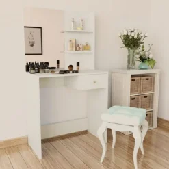 vidaXL Sminkbord>Sminkbord spånskiva 75x40x141 cm