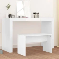 vidaXL Sminkbord>Sminkpall 70x35x45 cm konstruerat trä