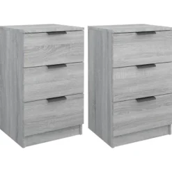 vidaXL Sängar>Sängbord 2 st grå sonoma 40x36x65 cm Grå