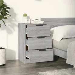 vidaXL Sängar>Sängbord 2 st grå sonoma 40x36x65 cm Grå