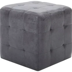 vidaXL Sittpuffar>Sängbord 2 st 30x30x30 cm konstmocka