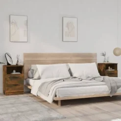 vidaXL Sängar>Sängbord 2 st rökfärgad konstruerat trä Brun