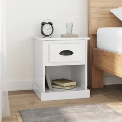 vidaXL Sängar>Sängbord 2 st högglans 39x39x47,5 cm konstruerat trä