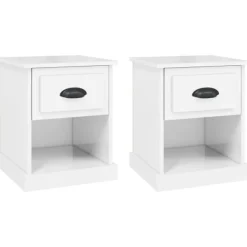 vidaXL Sängar>Sängbord 2 st högglans 39x39x47,5 cm konstruerat trä