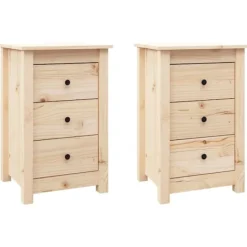 vidaXL Sängar>Sängbord 2 st 40x35x61,5 cm massiv furu