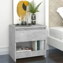 vidaXL Sängar>Sängbord betonggrå 40x30x39 cm konstruerat trä grå