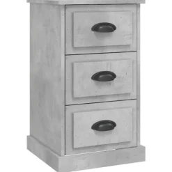 vidaXL Byråer>Sängbord betonggrå 39x39x67 cm konstruerat trä Grå