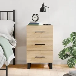 vidaXL Byråer>Sängbord sonoma-ek 40x40x66 cm konstruerat trä