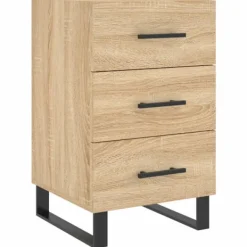 vidaXL Byråer>Sängbord sonoma-ek 40x40x66 cm konstruerat trä