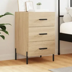 vidaXL Byråer>Sängbord sonoma-ek 40x40x66 cm konstruerat trä