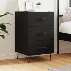 vidaXL Byråer>Sängbord 40x40x66 cm konstruerat trä