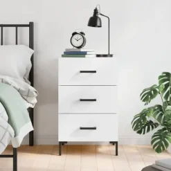 vidaXL Byråer>Sängbord 40x40x66 cm konstruerat trä