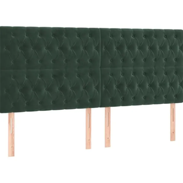 vidaXL Sängar>Sänggavel LED mörk 200x7x118/128 cm sammet