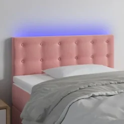 vidaXL Sängar>Sänggavel LED 100 x 5 x 78/88 cm sammet