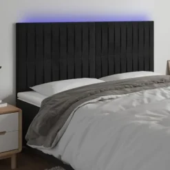 vidaXL Sängar>Sänggavel LED 160x5x118/128 cm sammet