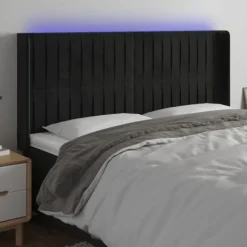 vidaXL Sängar>Sänggavel LED 163x16x118/128 cm sammet