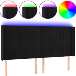 vidaXL Sängar>Sänggavel LED 163x16x118/128 cm sammet