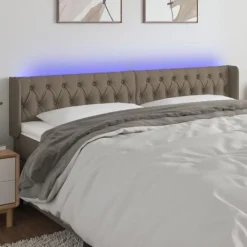 vidaXL Sängar>Sänggavel LED taupe 183x16x78/88 cm tyg Taupe