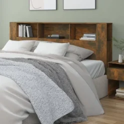 vidaXL Sängar>Sänggavel med förvaring rökfärgad 200x18,5x104,5 cm Brun