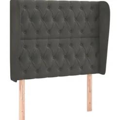 vidaXL Sängar>Sänggavel med kanter 93x23x118/128 cm sammet Grå