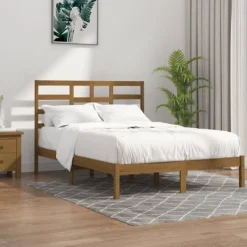 vidaXL Sängar>Sängram honungs massivt trä 140x190 cm