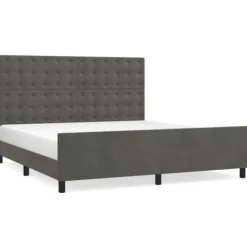 vidaXL Sängar>Sängram med huvudgavel mörk 180x200 cm sammet