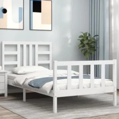 vidaXL Sängar>Sängram med huvudgavel 100x200 cm massivt trä