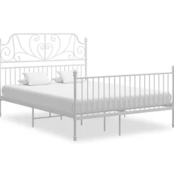 vidaXL Sängar>Sängram med huvudgavel utan madrass 160x200 cm metall