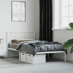 vidaXL Sängar>Sängram med huvudgavel metall 80x200 cm