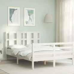 vidaXL Sängar>Sängram med huvudgavel 120x200 cm massivt trä