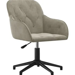 vidaXL Kontorsmöbler>Snurrbar kontorsstol ljus sammet