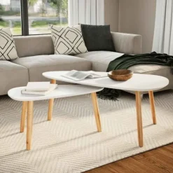 vidaXL Soffbord>Soffbord 2 st massiv furu