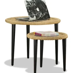 vidaXL Soffbord>Soffbord 2 st naturlig jute