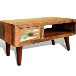 vidaXL Soffbord>Soffbord antik stil 90x45x45cm återvunnet trä