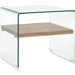 vidaXL Soffbord>Soffbord genomskinlig 50x50x45 cm härdat glas