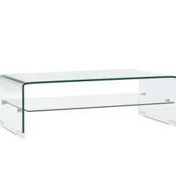 vidaXL Soffbord>Soffbord genomskinlig 98x45x31 cm härdat glas