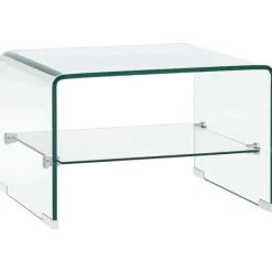 vidaXL Soffbord>Soffbord genomskinlig 50x45x33 cm härdat glas