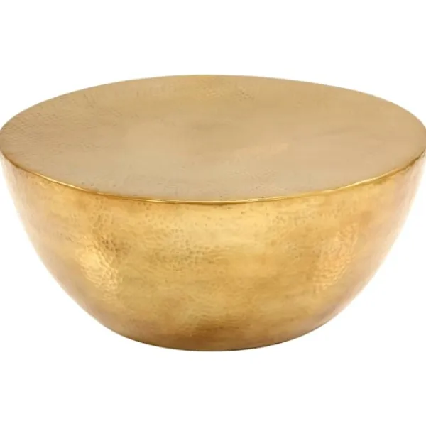 vidaXL Soffbord>Soffbord hamrad aluminium 70x30 cm mässing