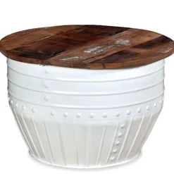 vidaXL Soffbord>Soffbord i återvunnet trä tunnformad