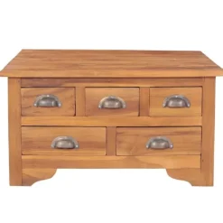 vidaXL Byråer>Soffbord med öppningsbar bordsskiva 65x64x35 cm massiv teak